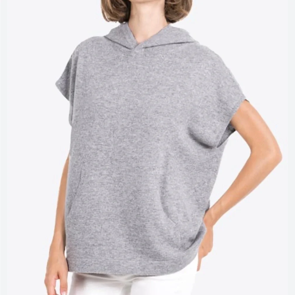 Vince Cashmere Poncho Sweater in Gray - Picture 4 of 11